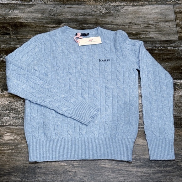 Vineyard Vines Sweaters - Vineyard Vines Women's 100% Cashmere Crewneck Naples Sweater Jake Blue NWT $300